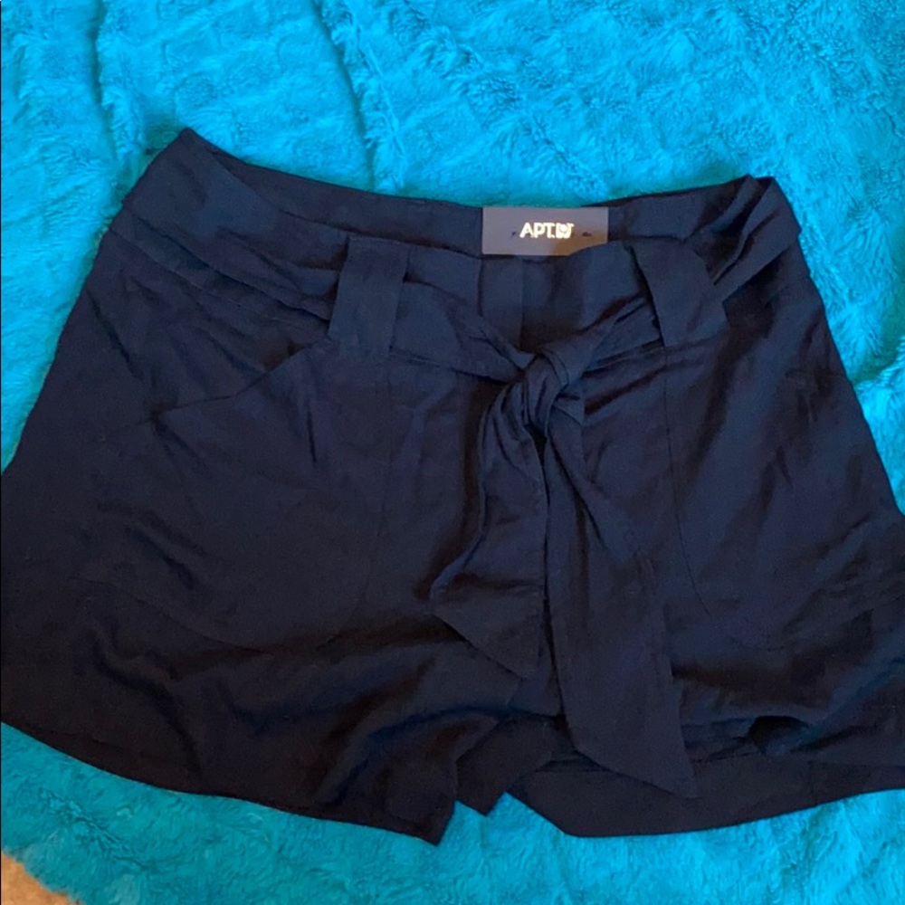 Adorable Black shorts with tie belt